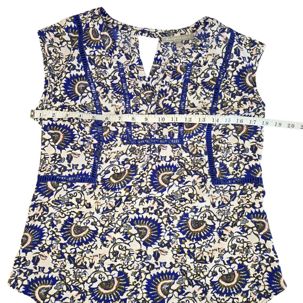 Daniel Rainn White Floral Sleeveless Blouse Size: PS Excellent Used Condition - Picture 3 of 6